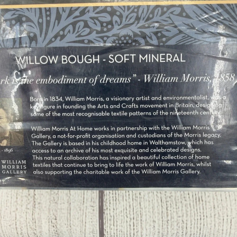 William Morris At Home Sheet Set KING Soft Mineral Willow Bough Cotton Percale